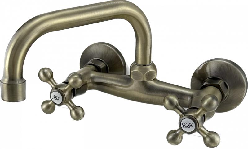 AquaTrimo Vivaldi klassisk bronz køkken vægmonteret vandhane med topudløb 21VV7066BN