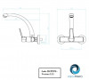 AquaTrimo Chopin keuken muurkraan met bovenuitloop chroom 21CP7073CM