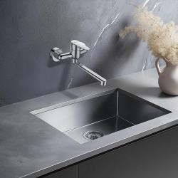 AquaTrimo Schubert enkelgrebs vægmonteret køkkenarmatur krom 21ST7076CM