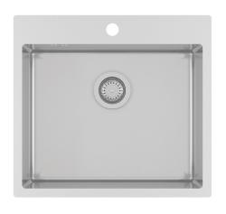 Ausmann Oder Blue rustfrit stål vask 55x50cm til planlimning og underlimning med haneplads 1208957118