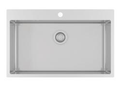 Ausmann Oder Blue grote rvs spoelbak 79x50cm planlimning og topmontering med hanehul 1208957119