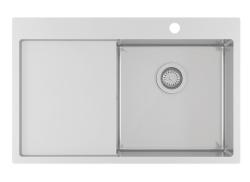 Ausmann Oder Blue rustfrit stål vask 78x50cm planmontering og ovenpå montering med afdrypningsområde 1208957121
