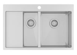 Ausmann Oder Blue 1,5 rvs vask 78x50cm planlimning og overlimning med afløbsområde 1208957125