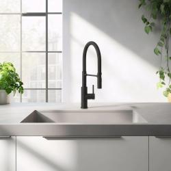 Quadri Chester køkkenarmatur med fleksibel tud og bruser med 2 stråletyper mat sort 1208957225