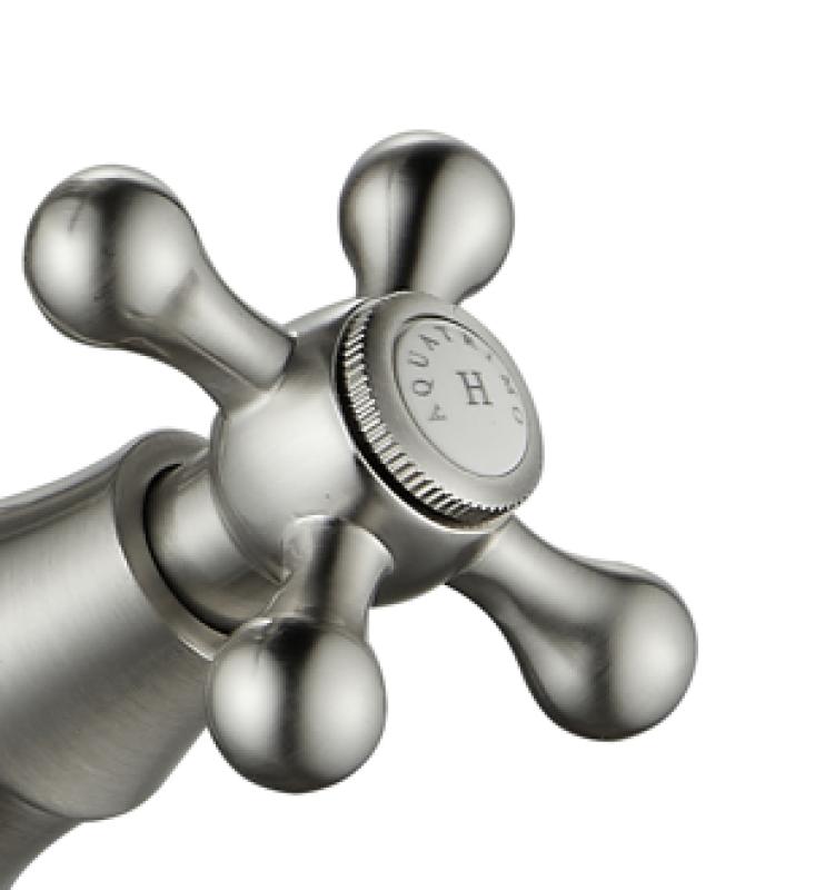 AquaTrimo Windsor klassisk køkken nostalgisk køkkenarmatur med vinklet tud, rustfrit stål 21WS7531NM