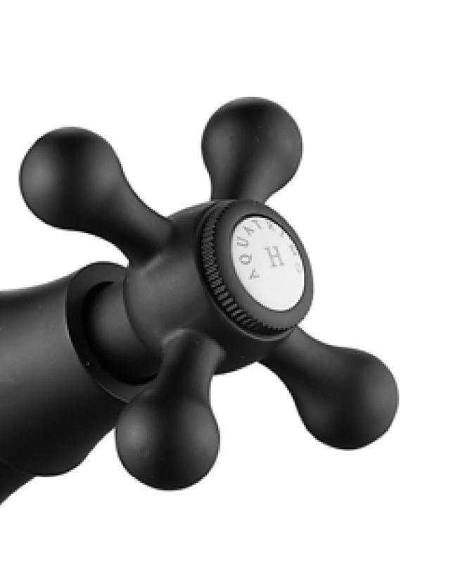 AquaTrimo Windsor klassisk køkken nostalgisk køkkenarmatur med vinkeludløb mat sort 21WS7531SW