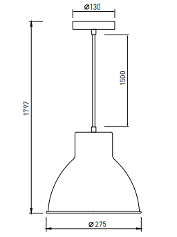 Dekor Dante sort mat hængelampe med hvid inderside, diameter 27,5 cm 2119