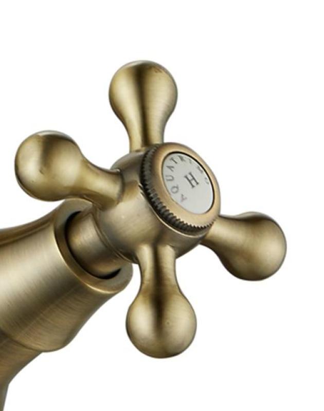 AquaTrimo Windsor 2-huls klassisk køkken nostalgisk bro køkkenarmatur med vinkeludløb bronze 21WS7653BN