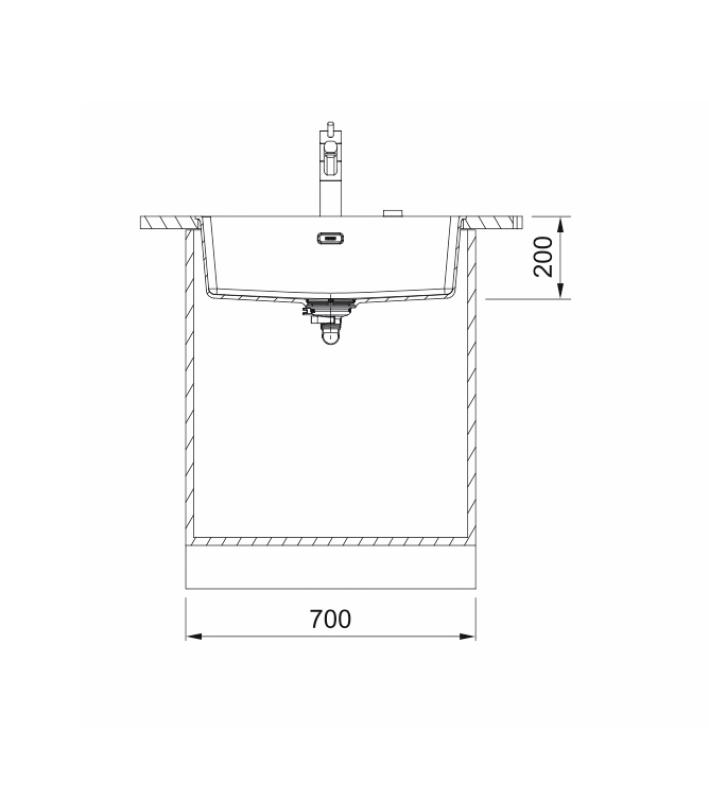 Franke Maris MRG 210-62 Fragranite stone grey indbygningsvask i plan
