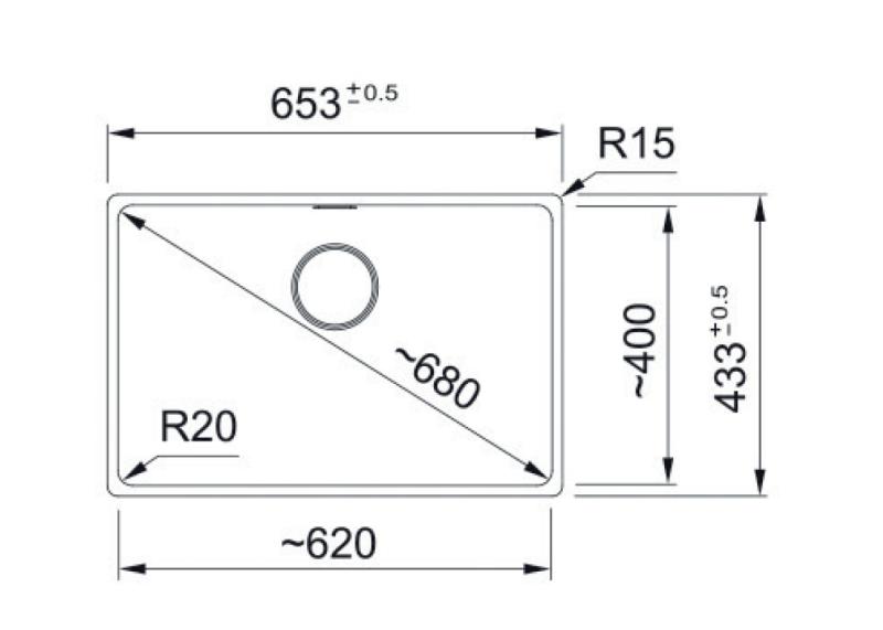 Franke Maris MRG 110-62 Fragranite mat sort køkkenvask til underbygning