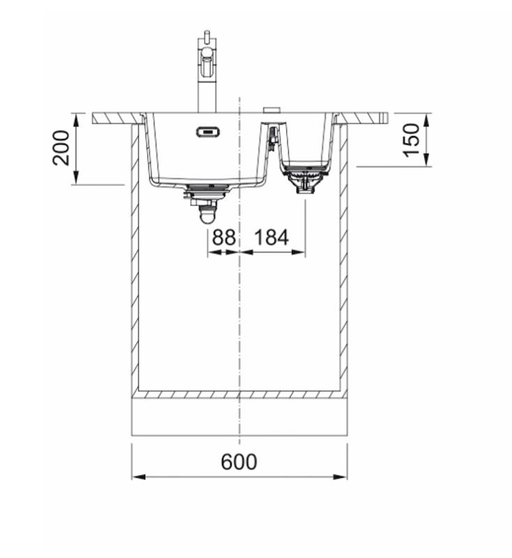 Franke Maris MRG 160-34-15 Fragranite Polar hvid vask Vaske højre underskab