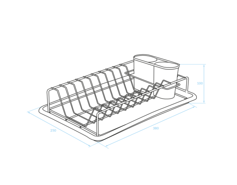 EPKA Opvaskest krom/hvid stål 38x10x25cm 1208958240