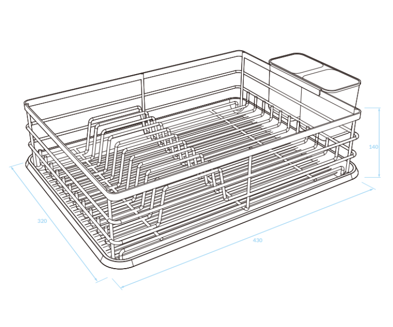 EPKA Dish sort opvaskestål 43x14x32cm 1208958246