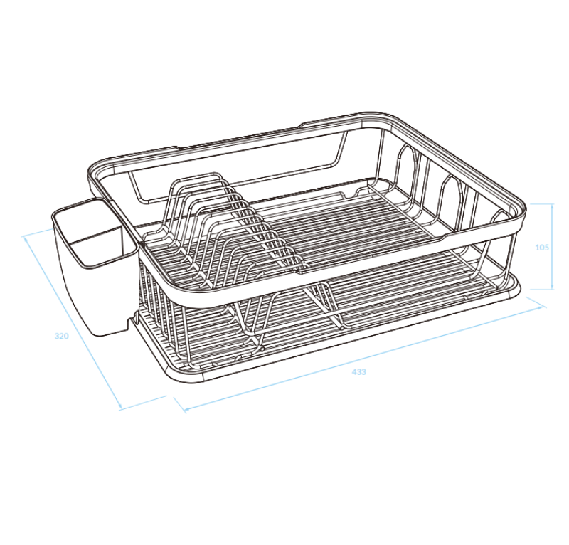 EPKA Opvaskebakke sort/guld stål 43,3x10,5x32cm 1208958249