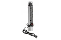 Desktop mortise forlængerkabel 60 mm, 3x UK-stik (sølv) ENGLISH VERSION 1208958627