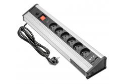 MULTI desktop-forlængerkabel med overspændingsbeskyttelse, 6x stik med jordforbindelse, 4x USB 1208958684