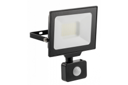 G-TECH LED oversvømmelseslys med bevægelsessensor, 30W, 3000lm, AC220-240V, 50/60 Hz, PF>0,9, RA>80, IP65, 120°, 4000K, sort 1208959176