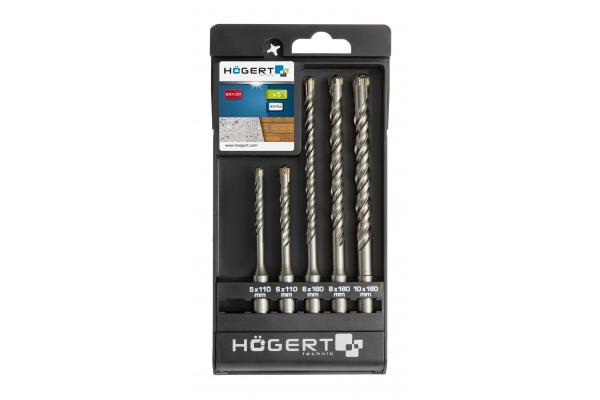 Hoegert Murbor SDS+ 5-delt sæt: 3 x 6 mm, 8 mm, 10 mm. 1208961717