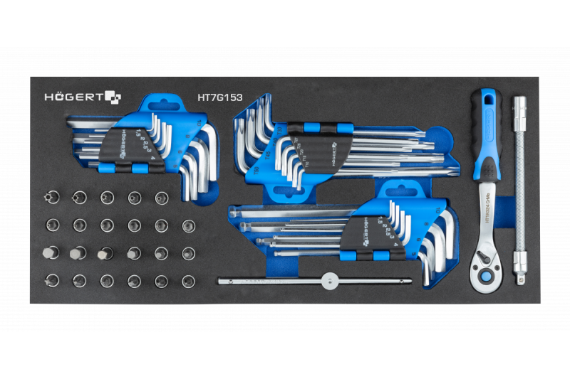 Hoegert 7-skuffe værktøjskasse med en sidedør med tilbehør 544 stykker. 1208962010