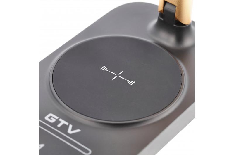 Bureau decor lamp Bressi 8W 450lm AC220-240V 3-CCT Trådløs Opladning USB PF>0,5 RA>80 Sort / Guld 1208962479