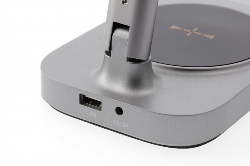 Decor Bureau Lamp Bressi 8W 450lm AC220-240V 3-CCT Trådløs Opladning USB PF>0,5 RA>80 Grå 1208962480