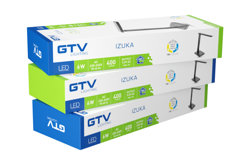 Decor IZUKA LED skrivebordslampe 6W 400lm AC220-240V 50/60Hz CCT induktiv oplader sort. 1208962497