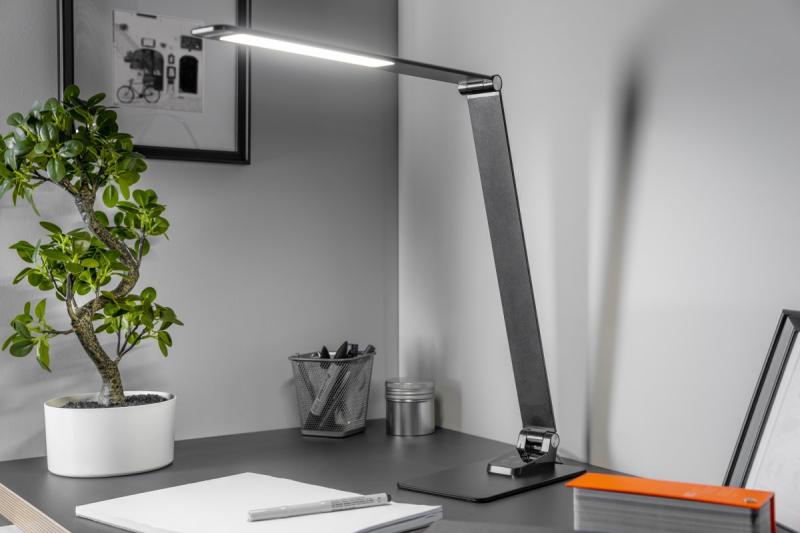 Dekor Skrivebordslampe Loneos 12W 700lm AC220-240V 3-CCT 5-trins dæmpning RA>80 USB sort 1208962502