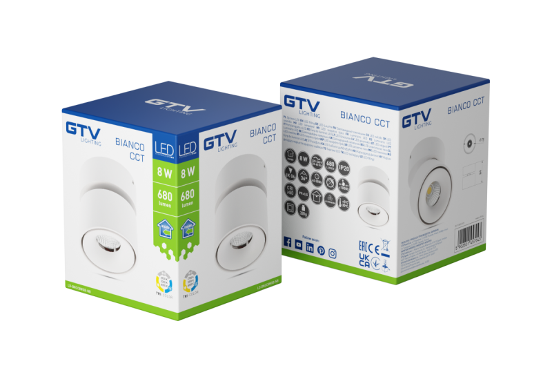 Dekor LED-armatur BIANCO CCT 8W 680lm AC220-240V 50/60 Hz Ra≥80 IP20 36° 2700/3300/4000K Rund Hvid 1208962677