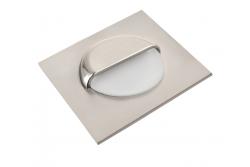 Dekorativ LED trappearmatur ESCADA KB DC12V firkantet mat glasdæksel 0,8W 70lm 4000K inox kabel 150 cm.