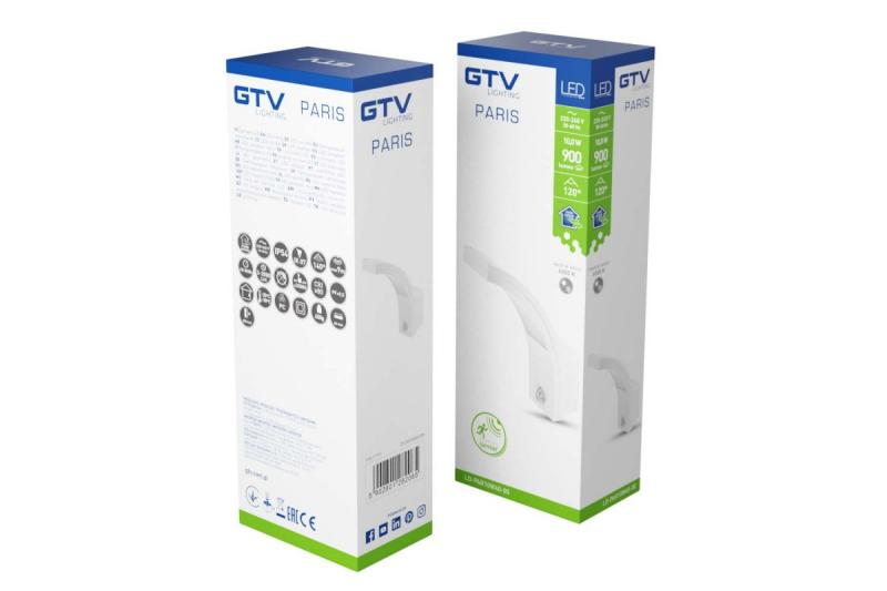 Dekor LED-armatur PARIS med bevægelsessensor 10W 900lm IP54 AC220-240V 50/60Hz 140° 9m 4000K hvid. 1208963095