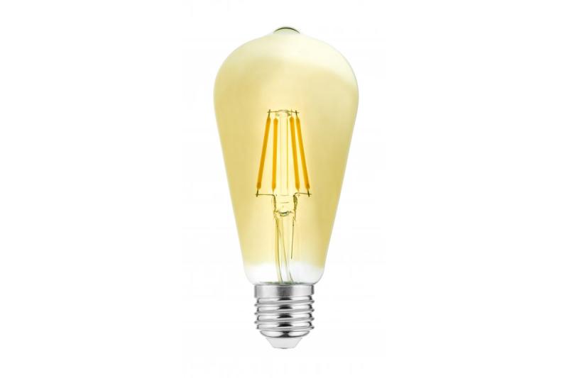 LED dekorativ pære, glødetråd Vintage, ST64, E27, 4 W, 400 lm, AC 220-240 V/50-60 Hz, PF>0,5, 3000 K 1208963178