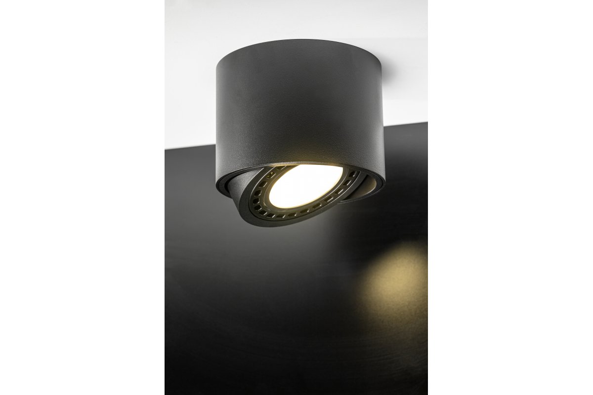 Dekor ISUMI loftlampe med justerbar vinkel aluminium 130x100 IP20 ES111 GU10 rund sort. 1208963894