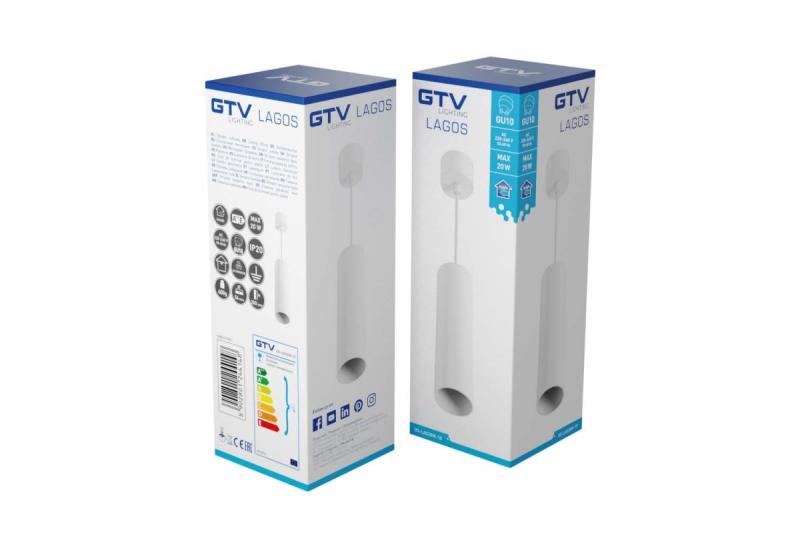 Dekor Ophængt armatur LAGOS GU10 aluminium IP20 maks. 20W hvid 1208963910