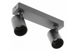 Dekorativ Loftarmatur SANTO aluminium IP20 maks. 20W*2 dobbelt rund sort. 1208963997