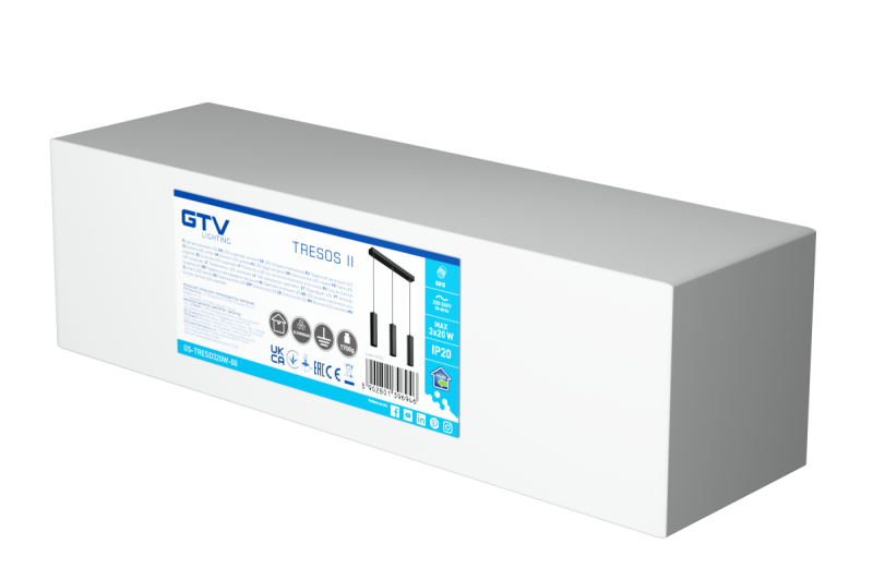 Dekor Ophængt armatur TRESOS II 3xGU10 aluminium IP20 maks. 3x20W sort. 1208964030