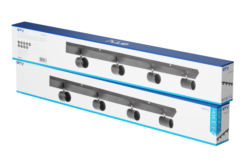 Dekor Loftarmatur VENETO IP20 maks. 20W 4 x GU10 rund sort. 1208964042