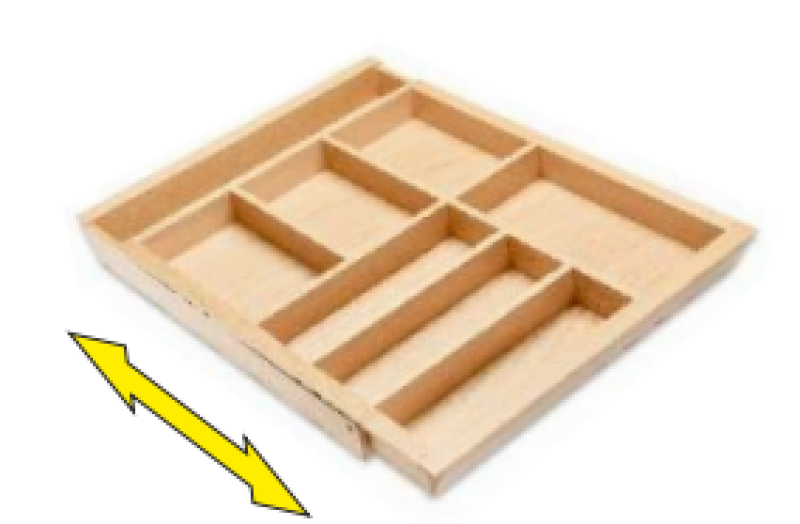 Decor Cutle Bestikbakke Køkken Justerbart Indsats til 600-1000mm Skabe 1208966291