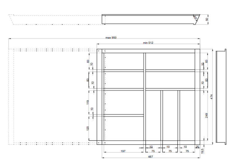 Decor Cutle Bestikbakke Køkken Justerbar Bestik Organizer 1208966292