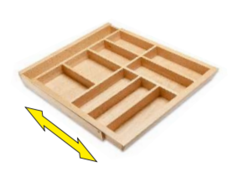 Decor Cutle Bestikbakke Køkken Justerbar Bestik Organizer 1208966292