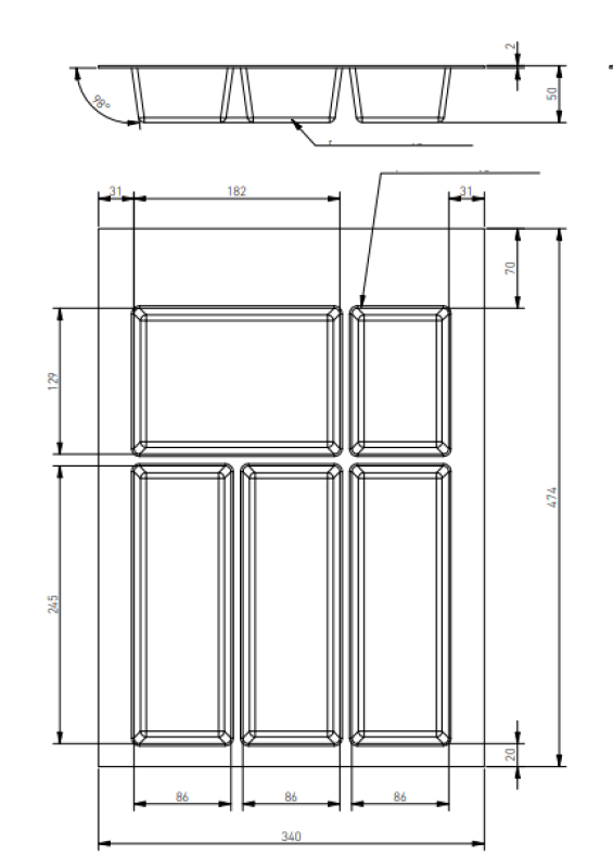 Decor Cutle Bestikindsats til Køkkenskuffe 400 Antracit 1208966374