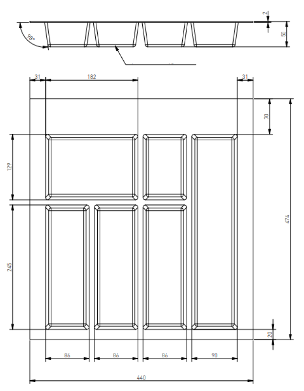 Decor Cutle Bestikindsats til Køkkenskuffe 500 Hvid 1208966375