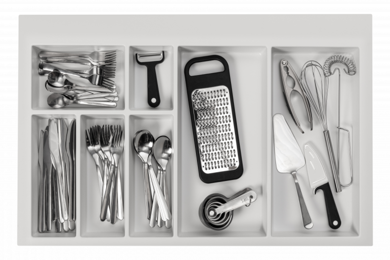 Dekor Bestikindsats til Køkkenskuffe 800 Axispace Hvid 1208966379