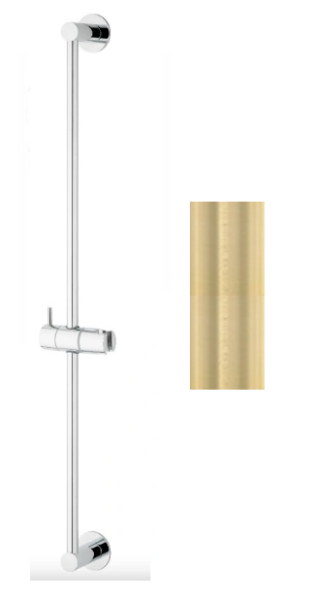 Waterevolution Flow glidestang 800mm PVD Light Gold T1660WGE