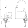 Quadri Dixton 50 set met RVS spoelbak 500x450 mm met kraangat opbouw en RVS Bristol keukenkraan