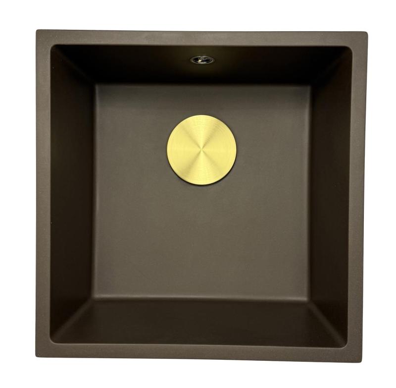 GraniteMy Universal granit café vask 40x40 cm til overmontering, undermontering og planmontering med rustfri stålprop 1208967212