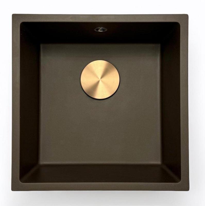 GraniteMy Universal granit café vask 40x40 cm til overmontering, undermontering og planmontering med rustfri stålprop 1208967212