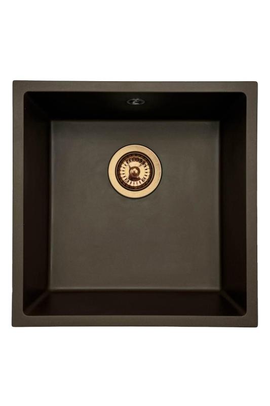 GraniteMy Universal granit café vask 40x40 cm til montering på bordpladen, undermontering og planmontering med kobberprop 1208967217