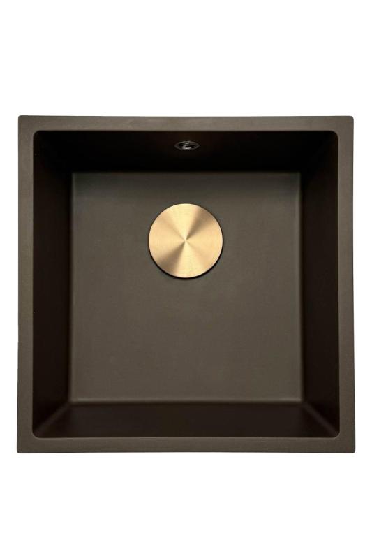 GraniteMy Universal granit café vask 40x40 cm til montering på bordpladen, undermontering og planmontering med kobberprop 1208967217