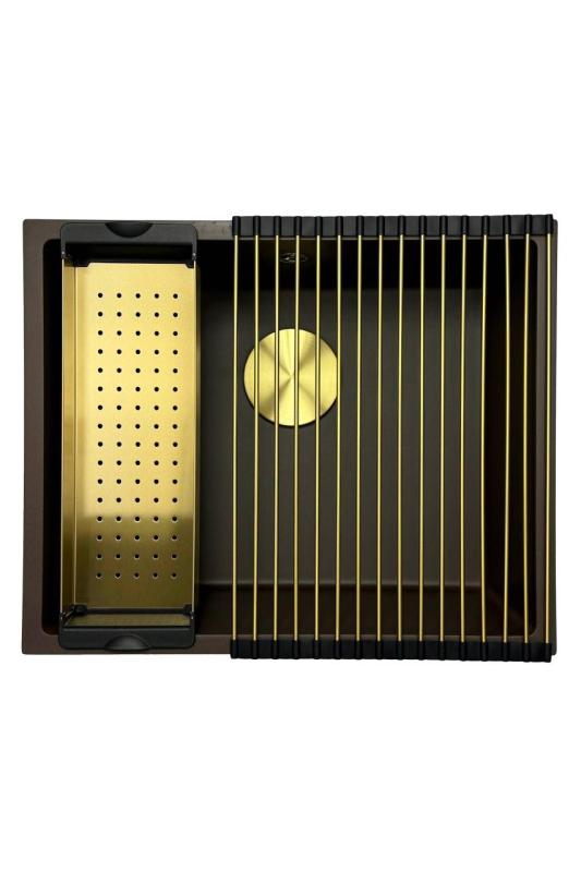 GraniteMy Universal granit café vask 50x40 cm til montering ovenpå, underbygning og planmontering med afløbsprop 1208967230