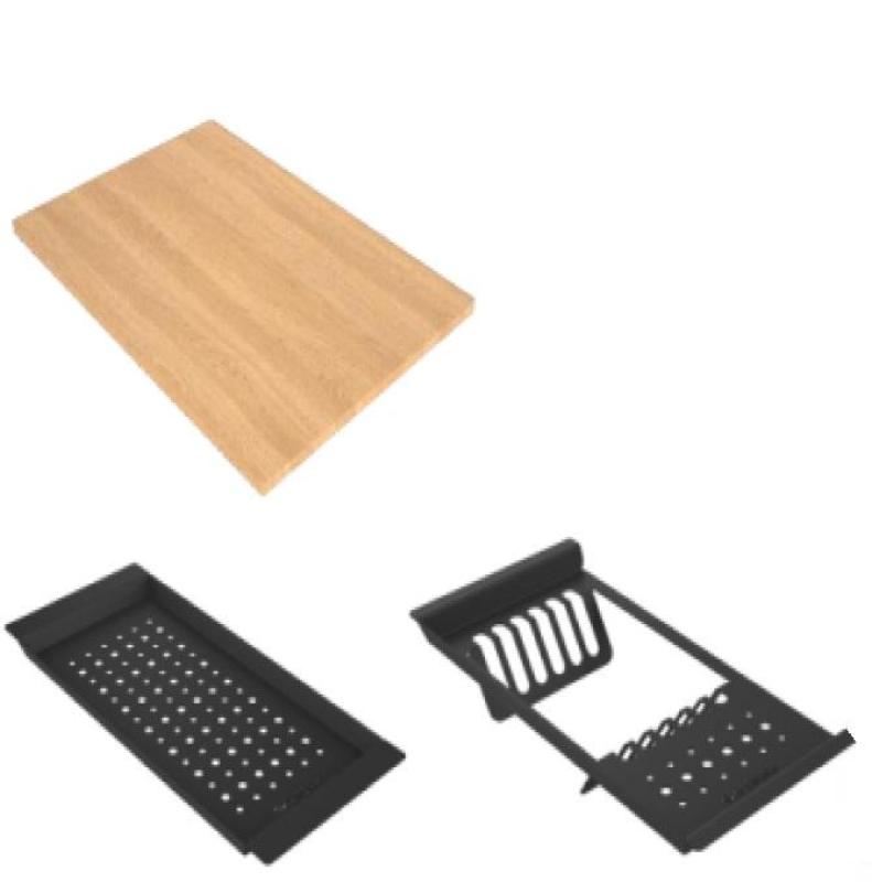 GraniteMy Steam granitvask 56x48 cm sort til overflademontering med gylden prop inklusiv tilbehør 1208967235